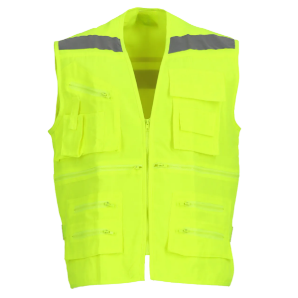 CHALECO GEÓLOGO POPLIN AMARILLO FLUOR